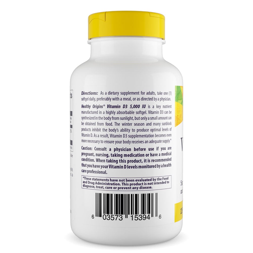 Healthy Origins - Vitamina D3 5000 UI, 360 cápsulas moles - Image 5