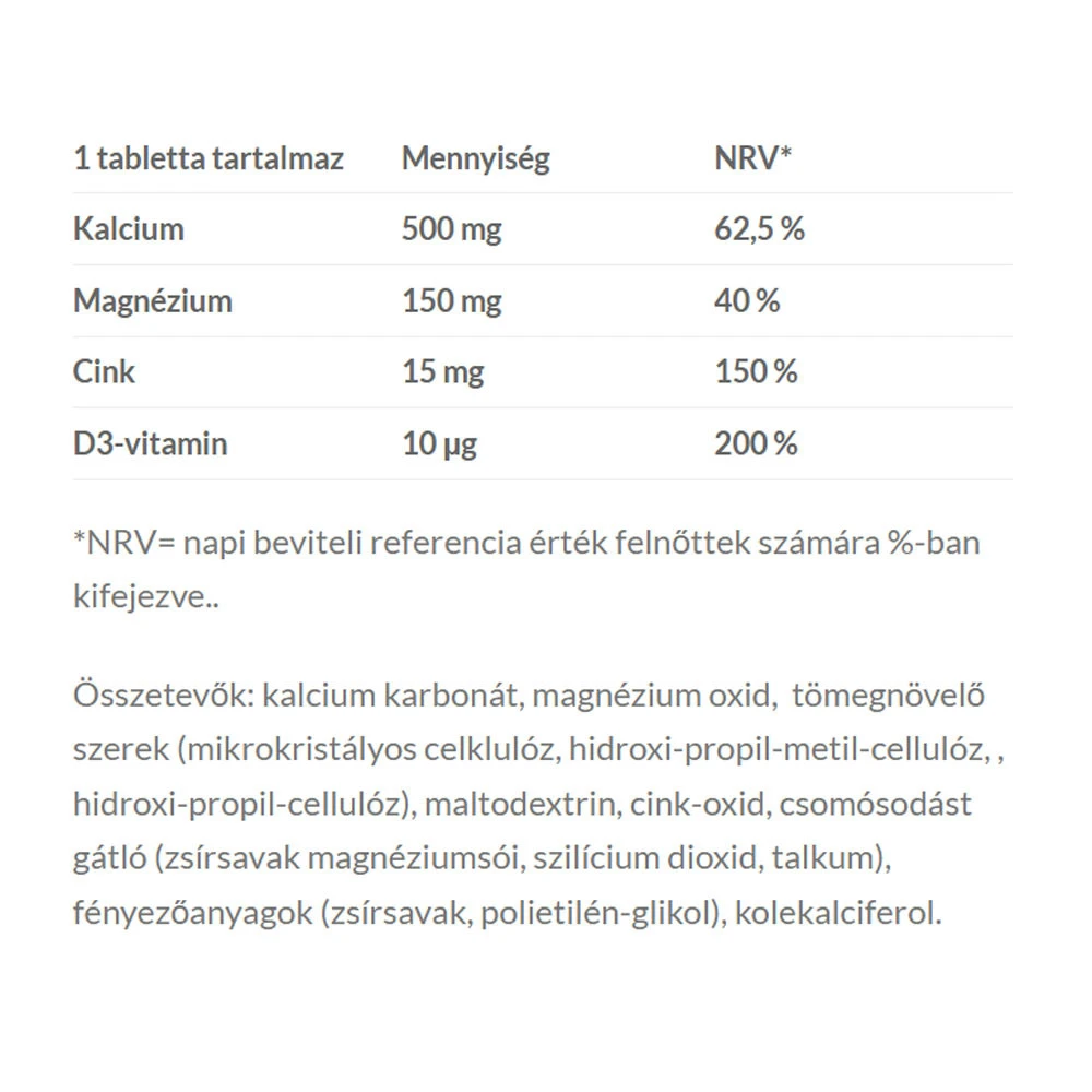 JutaVit - Cálcio-Magnésio-Zinco+D3 Forte (30 Comprimidos) - Image 2