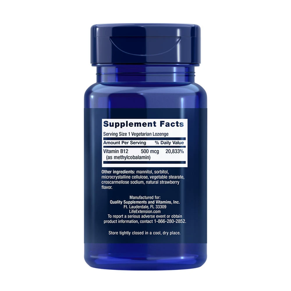 Vitamina B12 metilcobalamina, 500mcg - 100 drágeas vegetarianas - Image 2