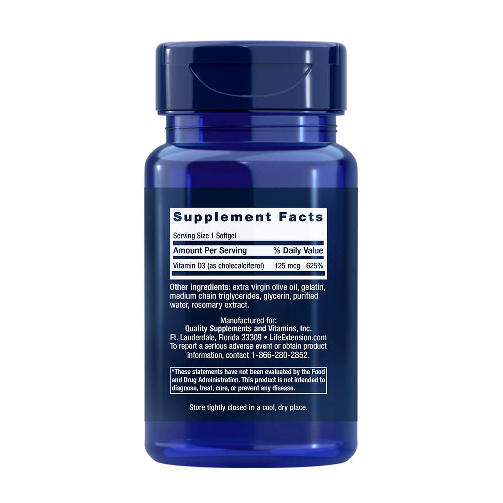 Vitamina D3, 5000IU - 60 softgels - Image 2