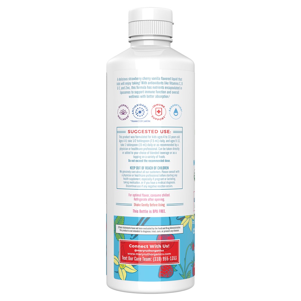 MaryRuth's - Multivitamínico Líquido para Crianças Lipossomal de Morango, Cereja e Baunilha, 450 ml - Image 3