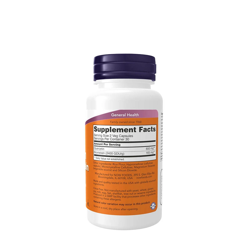 NOW Foods - Quercetina com Bromelaína (60 Cápsulas) - Image 2