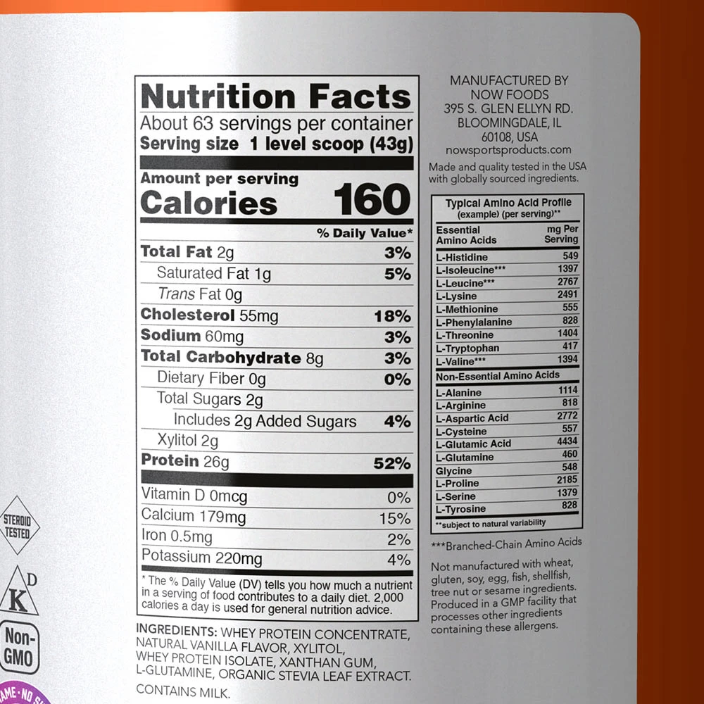 NOW Foods - Proteína de Soro de Leite (2722 g, Baunilha Cremosa) - Image 2