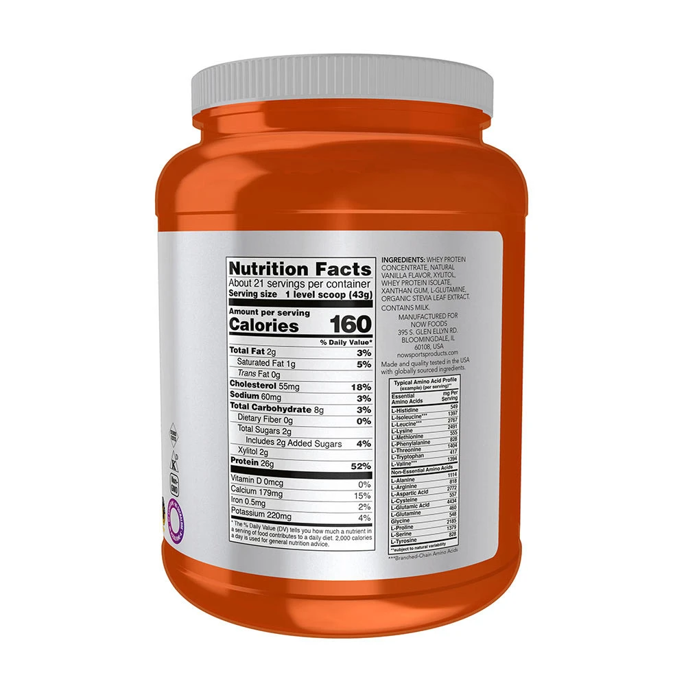 NOW Foods - Proteína de Soro de Leite (907 g, Baunilha Cremosa) - Image 2