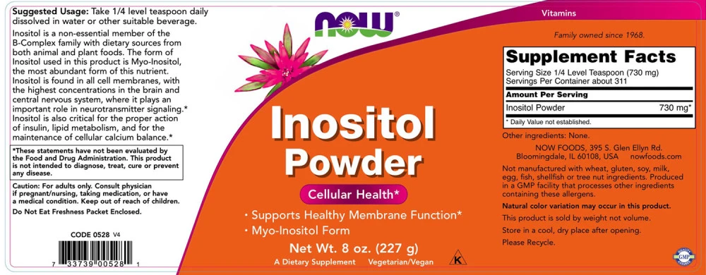 NOW Foods - Pó de Inositol Vegetariano (226 g) - Image 2
