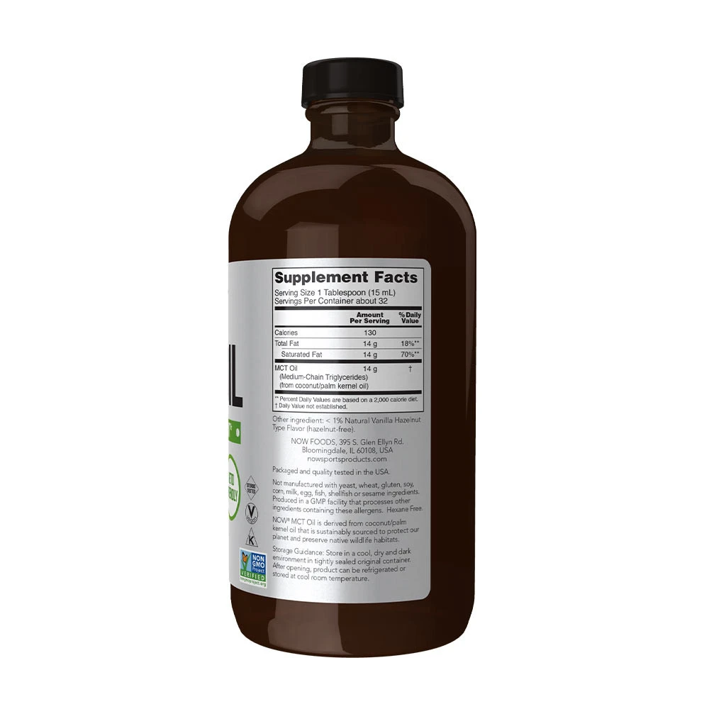 NOW Foods - Óleo MCT (473 ml, Baunilha e Avelã) - Image 2