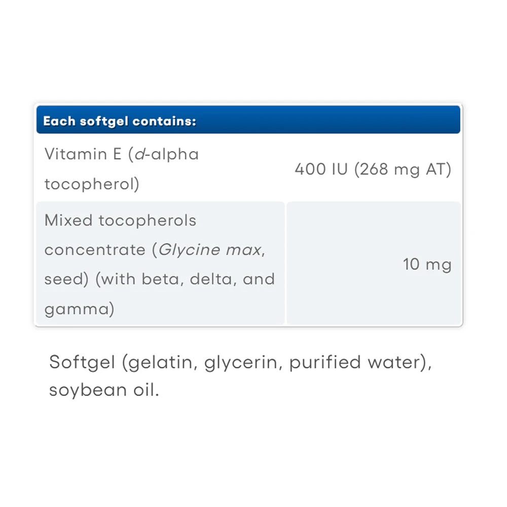Natural Factors Vitamina E de Origem Natural 400 UI (90 Cápsulas Moles) - Image 2