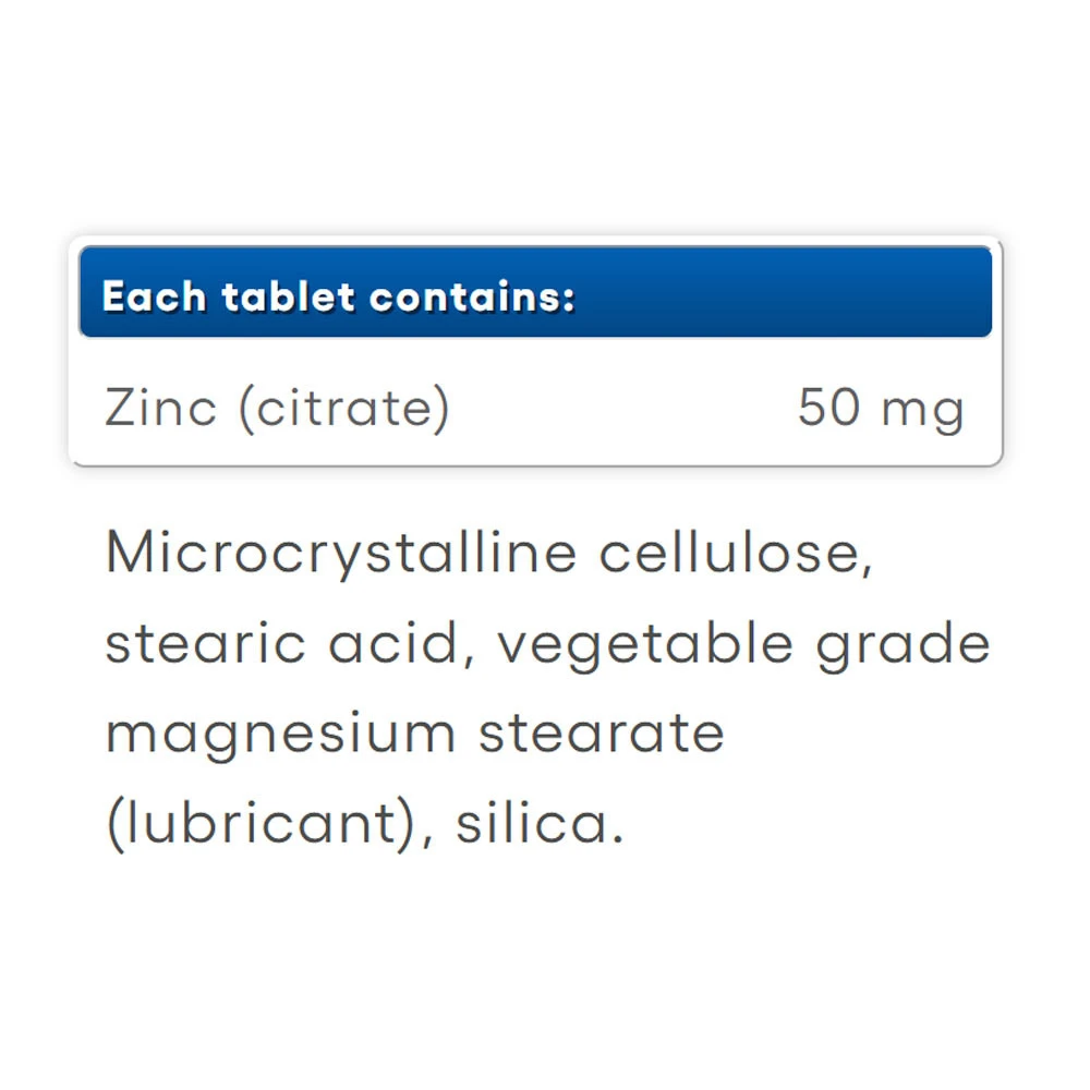 Natural Factors - Citrato de Zinco 50 mg (180 Comprimidos) - Image 2