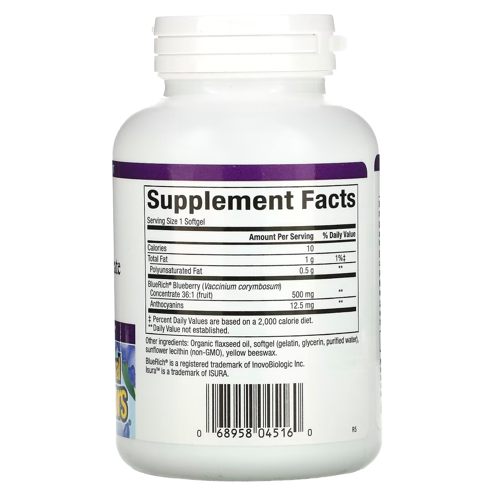 Natural Factors - Concentrado de Mirtilo de Super Força 500 mg, 90 Cápsulas Moles - Image 3