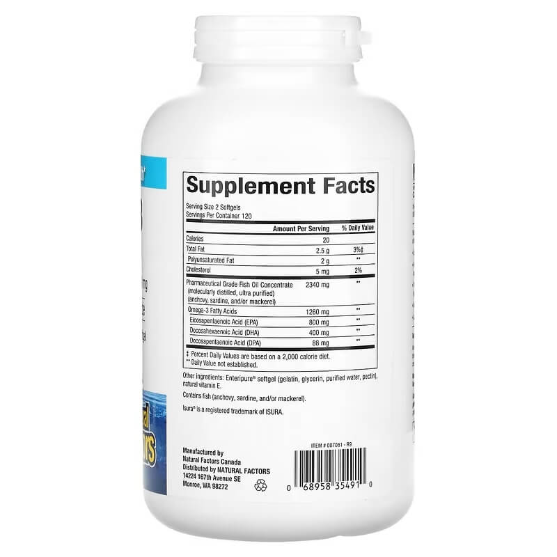 Natural Factors - RxOmega-3, 240 Cápsulas Moles - Image 3