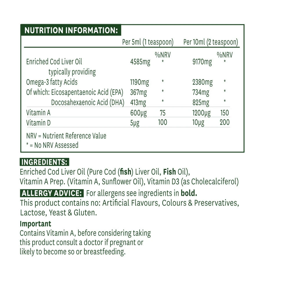 Natures Aid - Óleo de Fígado de Bacalhau (500 ml) - Image 2