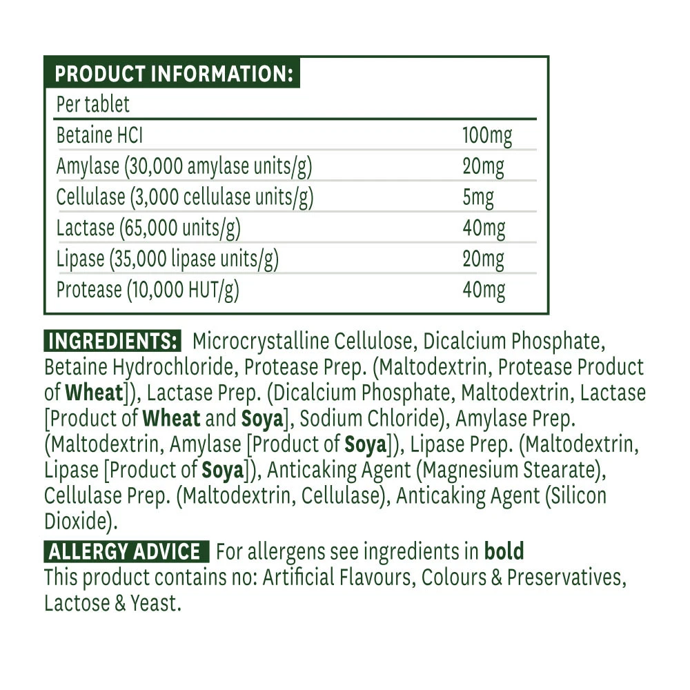Natures Aid - Complexo de Enzimas Digestivas (60 Comprimidos) - Image 2