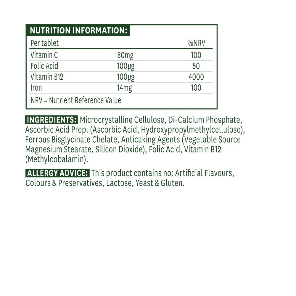 Natures Aid - Bisglicinato de Ferro (90 Comprimidos) - Image 2