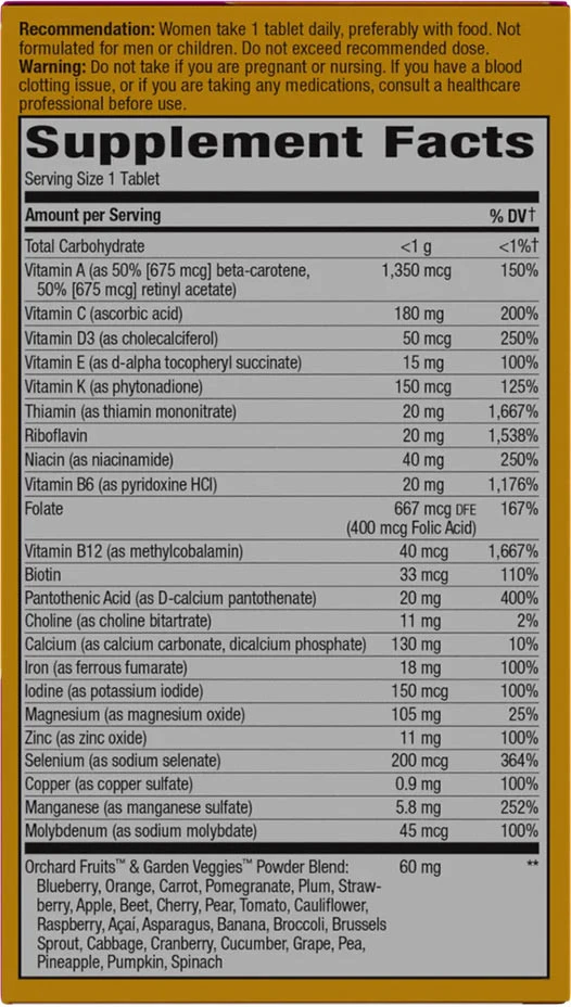 Nature's Way - Alive!® Multivitamínico Ultra para Mulheres (60 Comprimidos) - Image 4