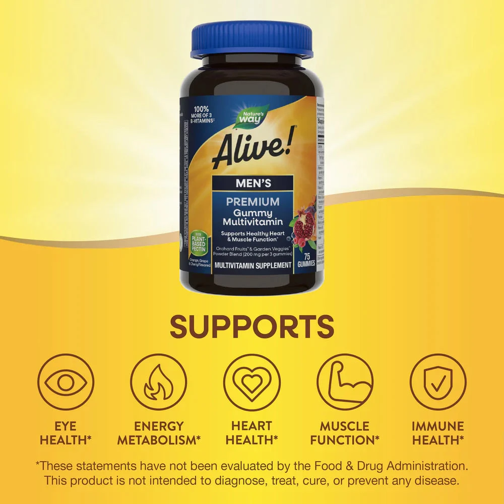 Nature's Way - Alive!® Multivitamínico Premium para Homens em Gomas (75 Gomas) - Image 6