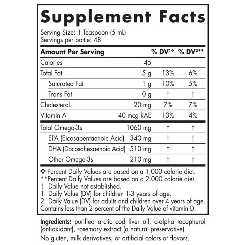 Óleo de Fígado de Bacalhau do Ártico, 1060mg Sem Sabor - 237 ml - Image 2