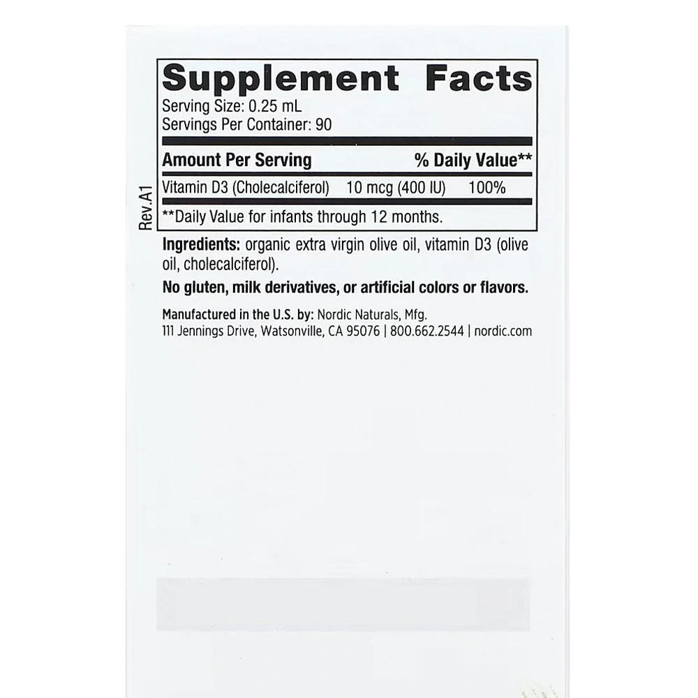 Vitamina D3 para Bebês, 400 UI - 22,5 ml - Image 2