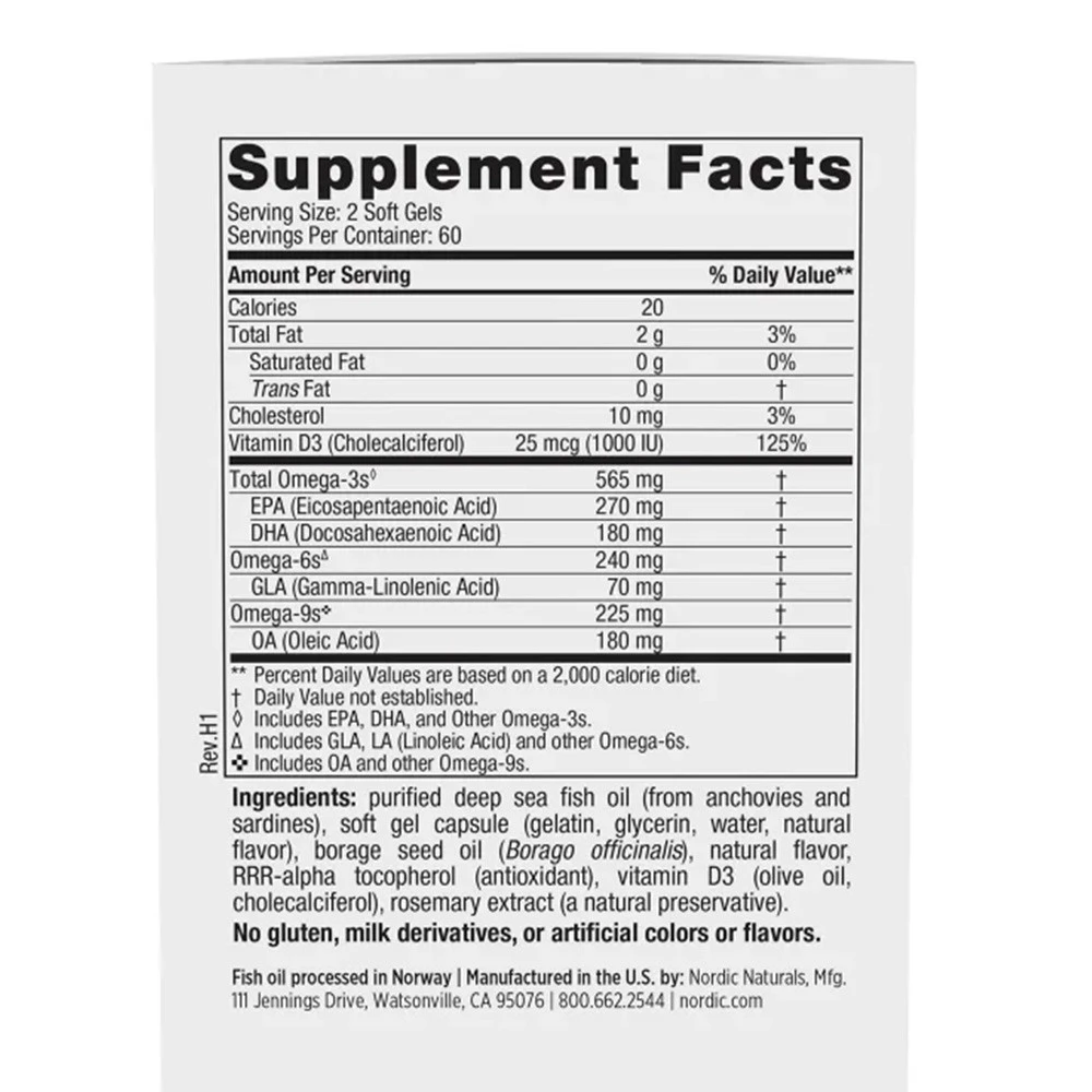Ômega Completo-D3, 565mg Limão - 120 cápsulas gelatinosas - Image 2
