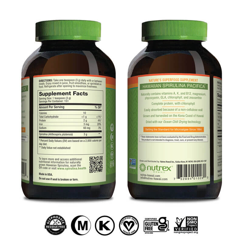 Nutrex - Espirulina do Havai da Nutrex - Pó 100% Vegano 454g - Image 4