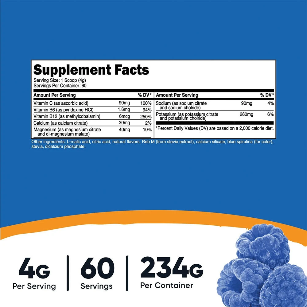 Nutricost - Complexo de Eletrólitos Nutricost (234 g, Framboesa Azul) - Image 2