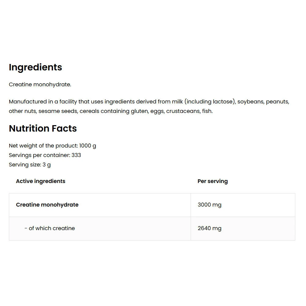 OstroVit - 100% Monohidrato de Creatina, Natural - 1000g - Image 2