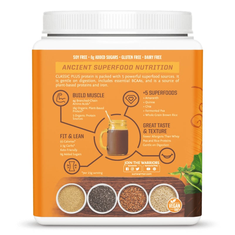 Sunwarrior - Proteína Plus Orgânica de Chocolate em Pó, 375 g - Image 4