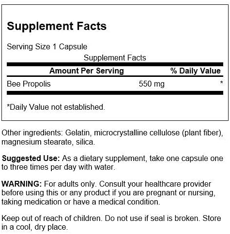 Swanson - Própolis de Abelha 550 mg, 60 cápsulas - Image 3