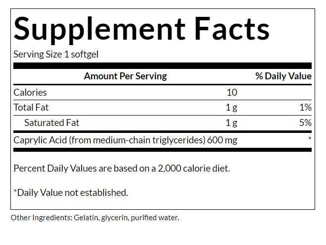 Ácido Caprílico, 600mg - 60 softgels - Image 3
