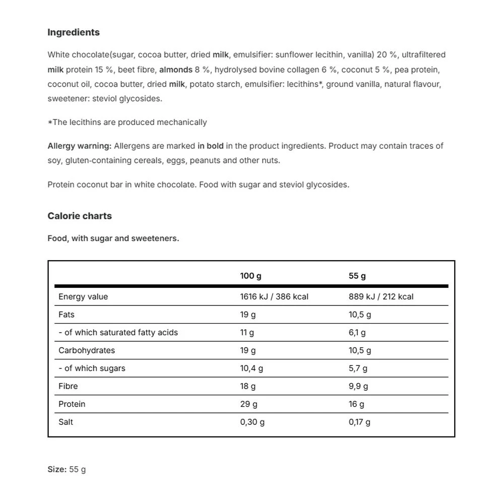 Vilgain - Barra de Proteína Duplo Problema Veludo Coco Amêndoa (55 g) - Image 2