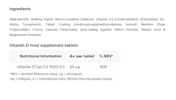 Vitabiotics - Vitabiotics Ultra Vitamina D 1000 UI (96 comprimidos) - Image 2