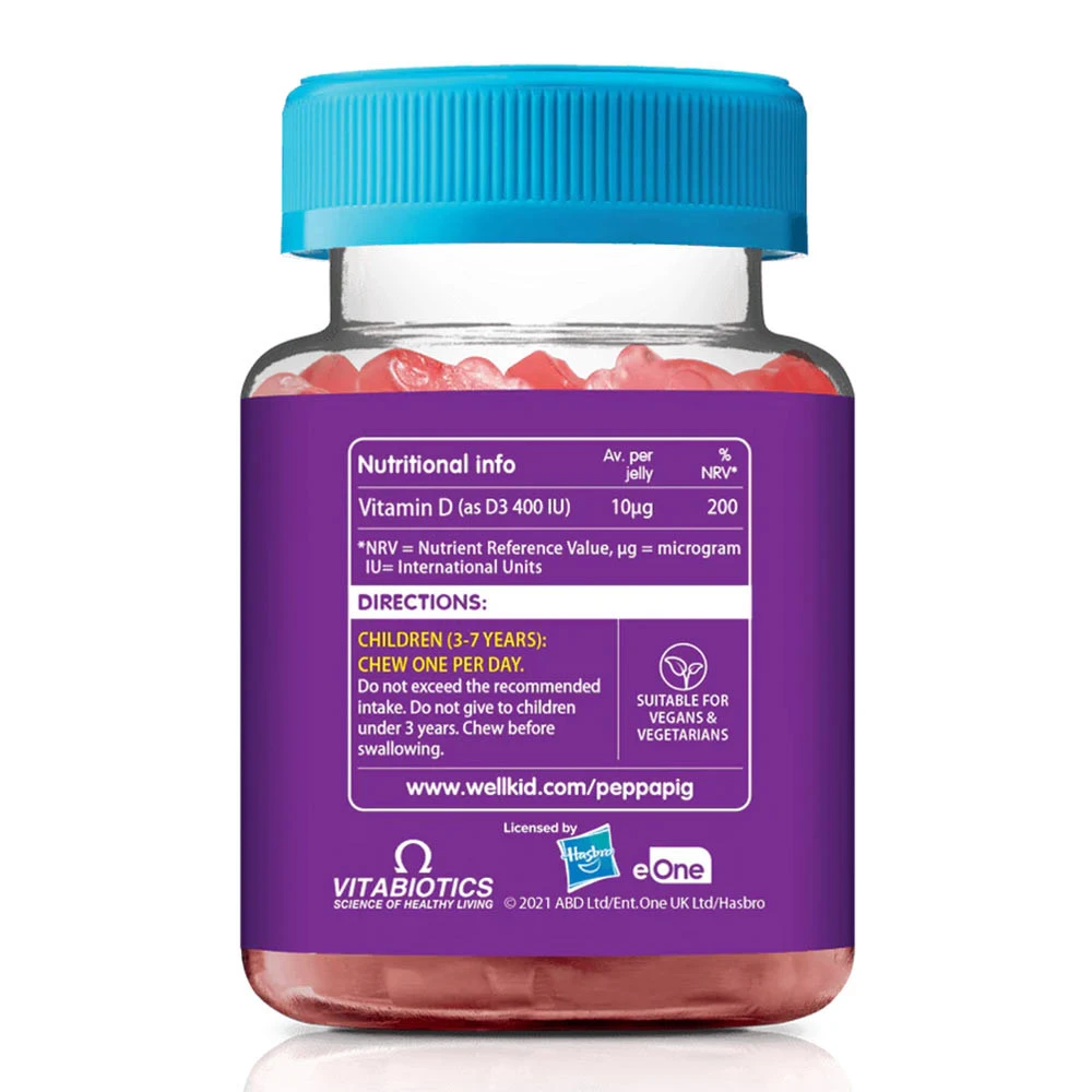 Vitabiotics - Wellkid Peppa Pig Vitamina D 400 UI (30 Gomas, Saqueta de Morango) - Image 2