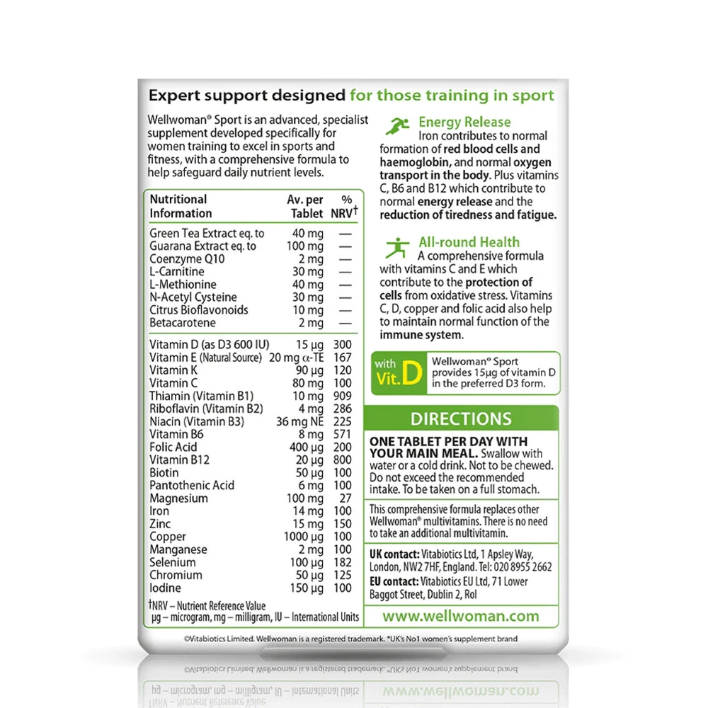 Vitabiotics - Wellwoman Desporto (30 Comprimidos) - Image 2