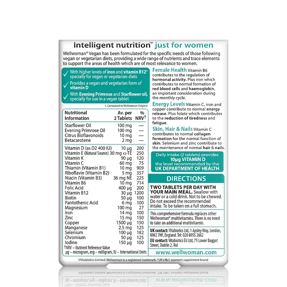 Vitabiotics - Wellwoman Vegan (60 Comprimidos) - Image 2