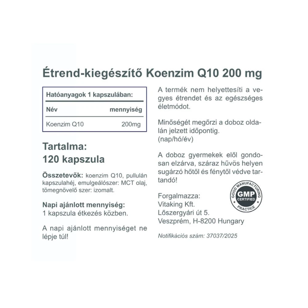 Vitaking - Coenzima Q10 Fermentada à Base de Plantas 200 mg (120 Cápsulas) - Image 2