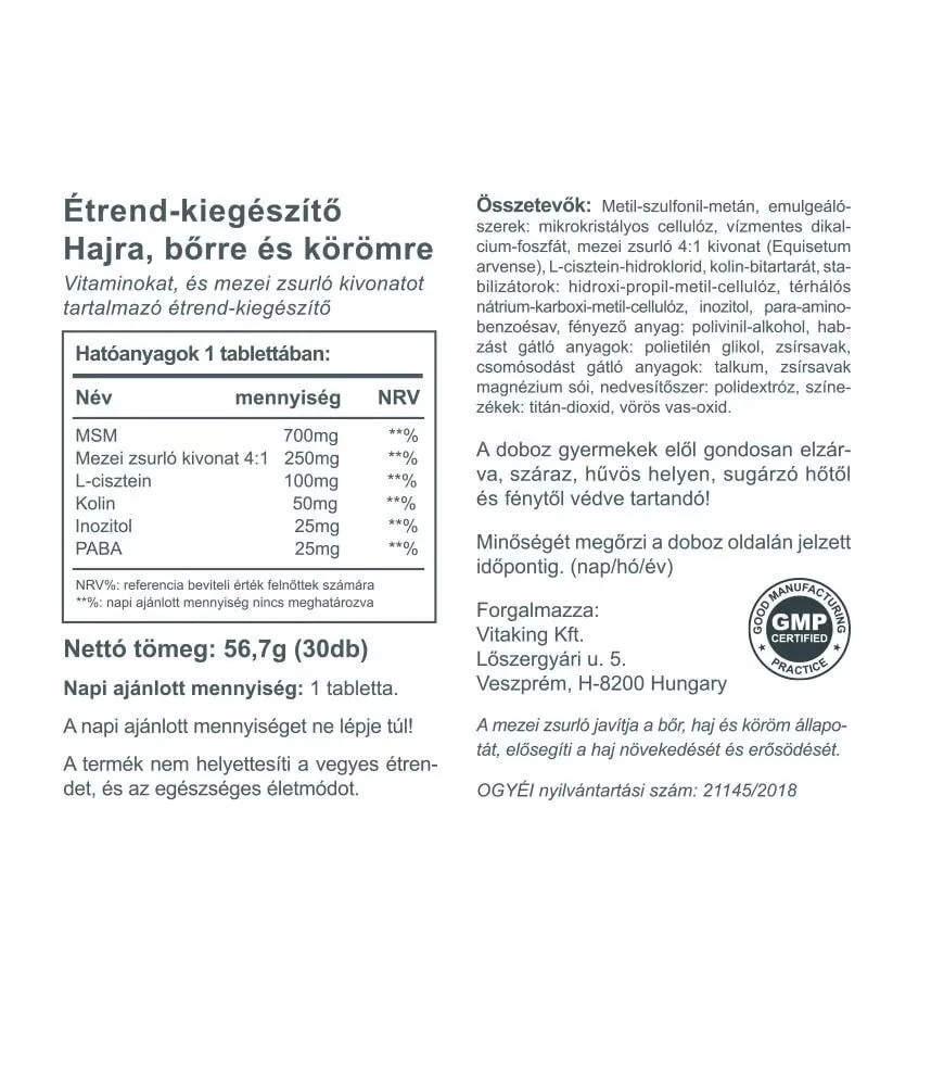 Vitaking - Vitaminas para Cabelo, Pele e Unhas (30 Comprimidos) - Image 2