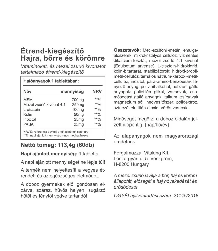 Vitaking - Vitaminas para Cabelo, Pele e Unhas (60 Comprimidos) - Image 2