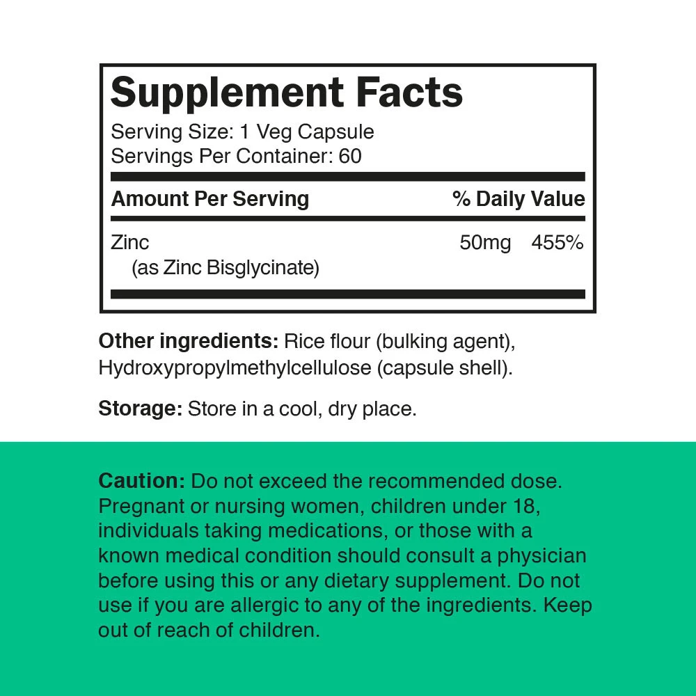 Vitamin360 - Bisglicinato de Zinco 50 mg (60 Cápsulas Vegetais) - Image 2