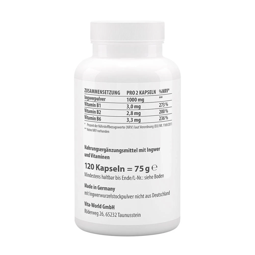 Vitaworld - Gengibre 500 mg (120 Cápsulas) - Image 2