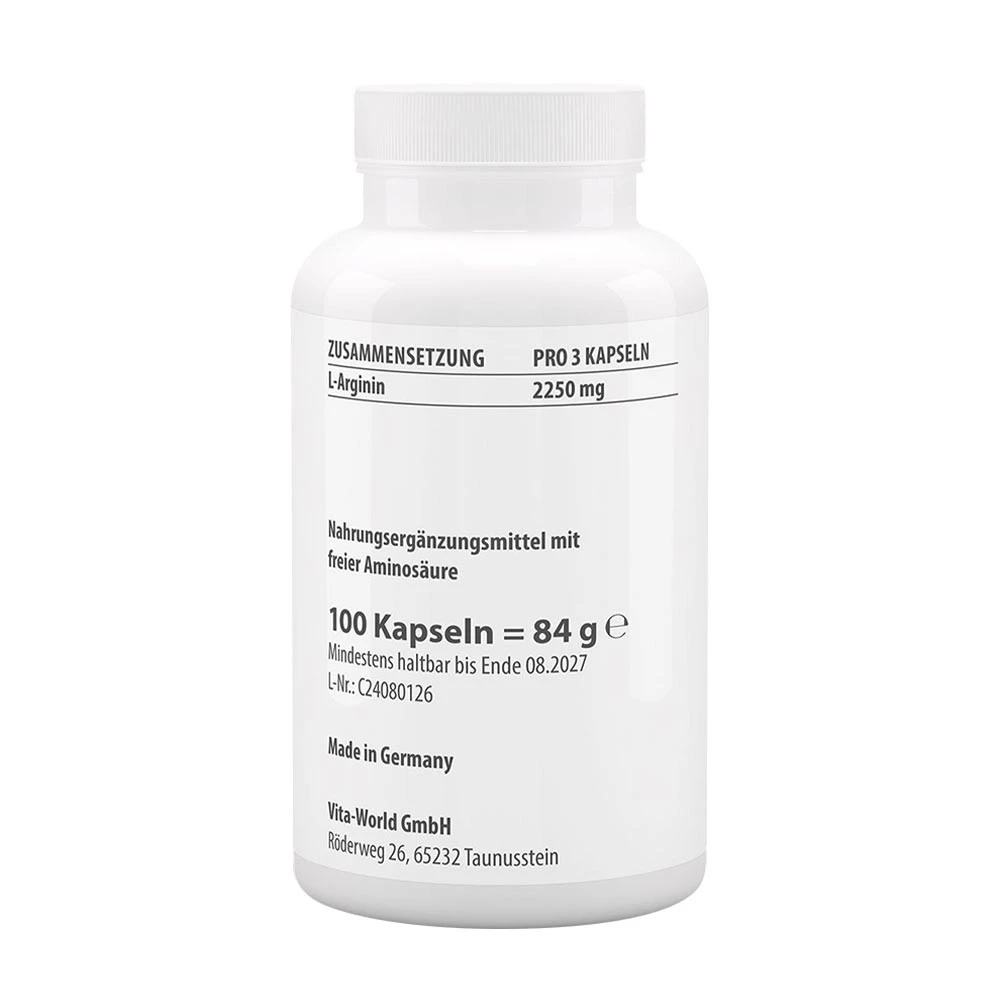 Vitaworld - L-arginina 750 mg (100 Cápsulas) - Image 2