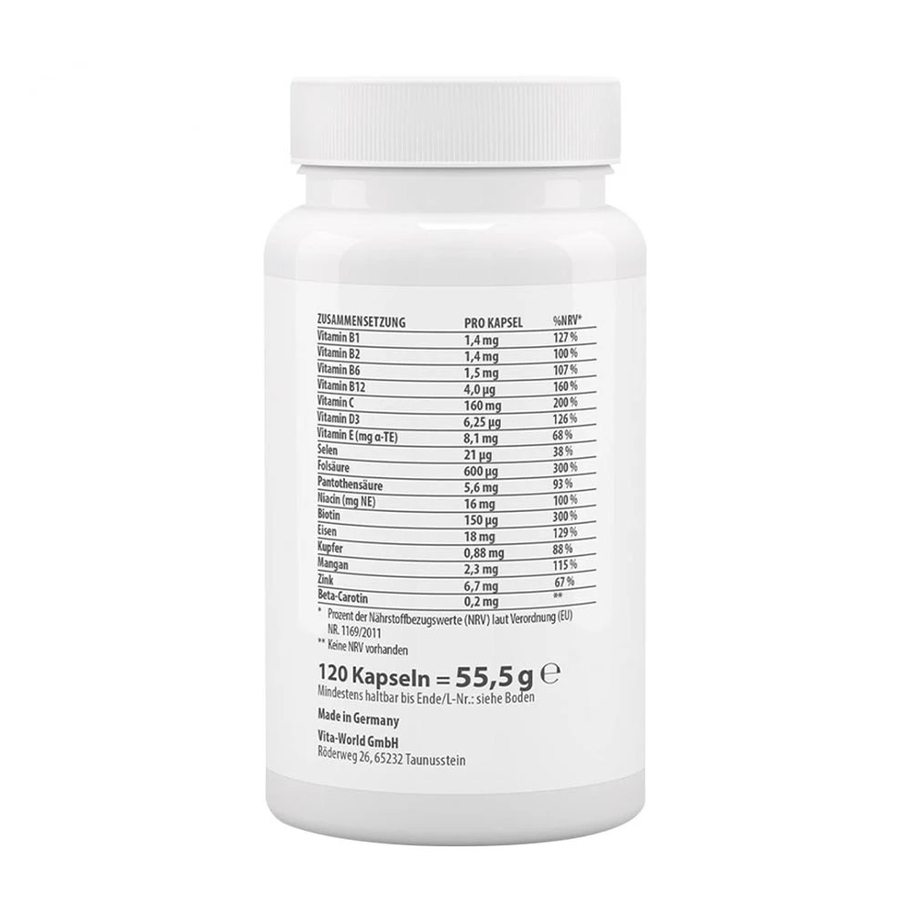 Vitaworld - Multiplex A-Z sem Vitamina K (120 Cápsulas) - Image 2