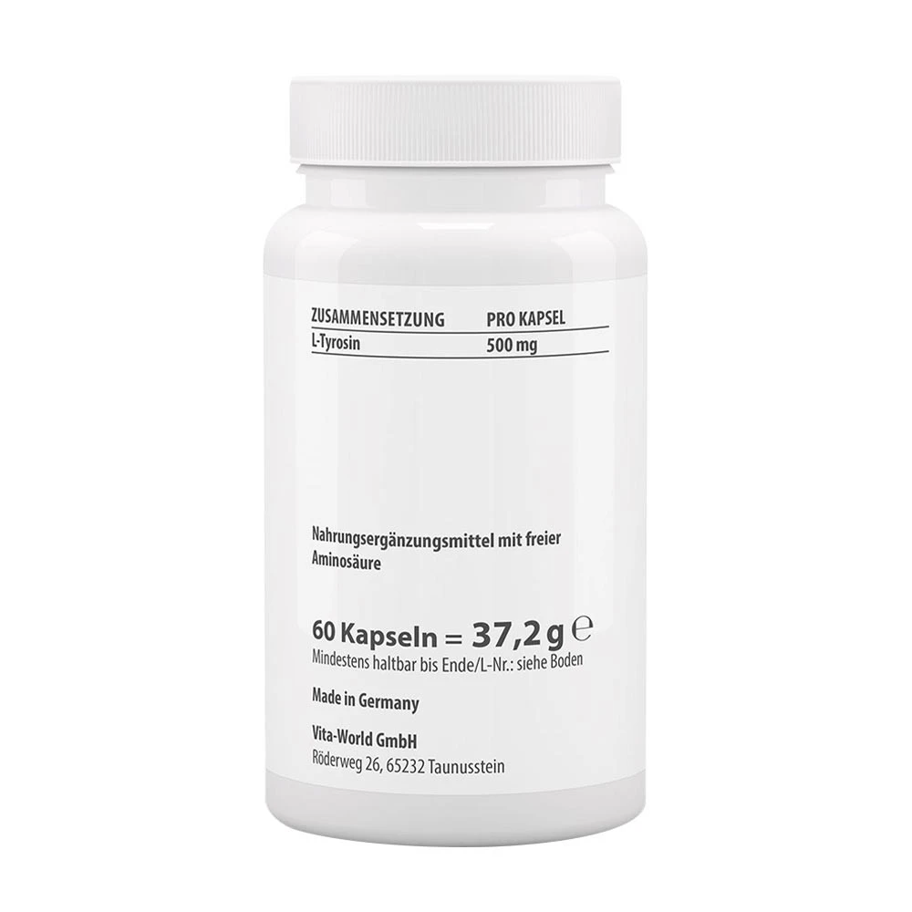 Vitaworld - Tirosina 500 mg (60 Cápsulas) - Image 2